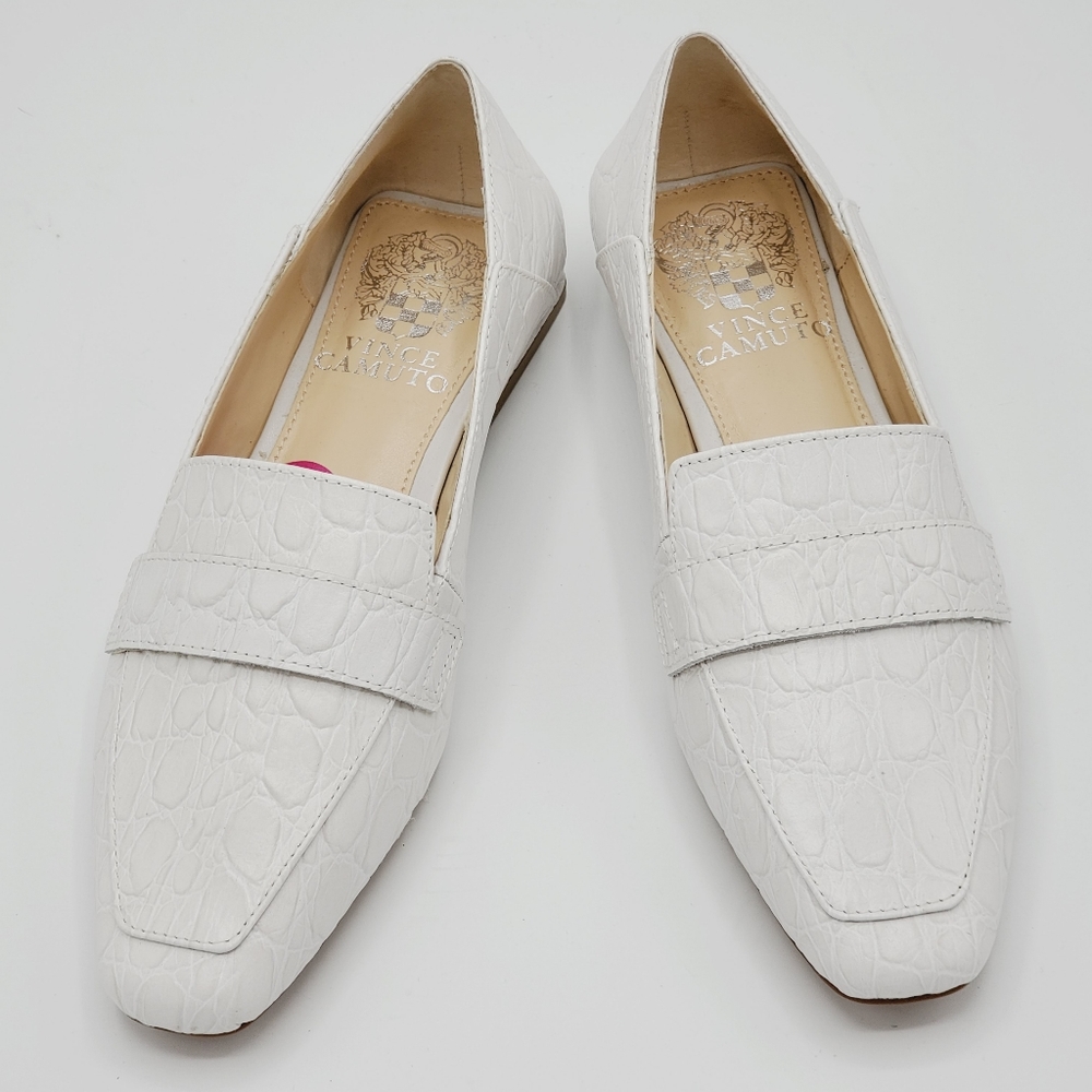 VINCE CAMUTO WHITE LOAFER BIG KIDS SHOES SZ 4